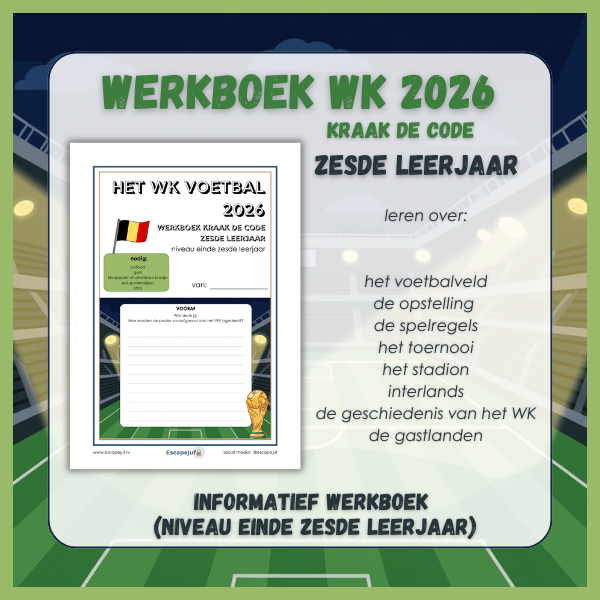 BE: Informatief werkboek kraak de code WK 2026 zesde leerjaar